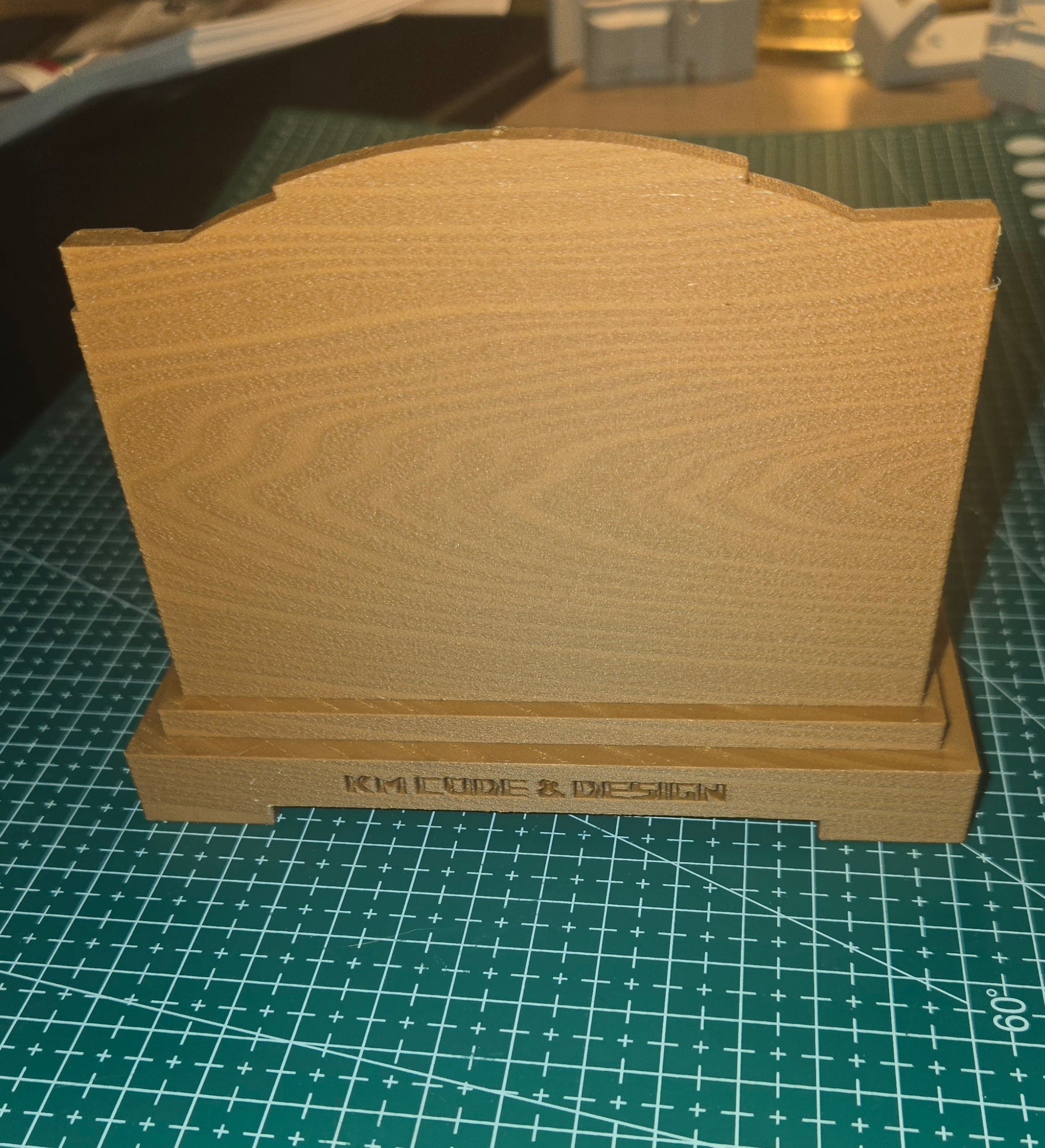 Custom vintage wood-like tabletop business card holder