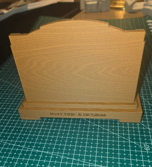 Custom vintage wood-like tabletop business card holder
